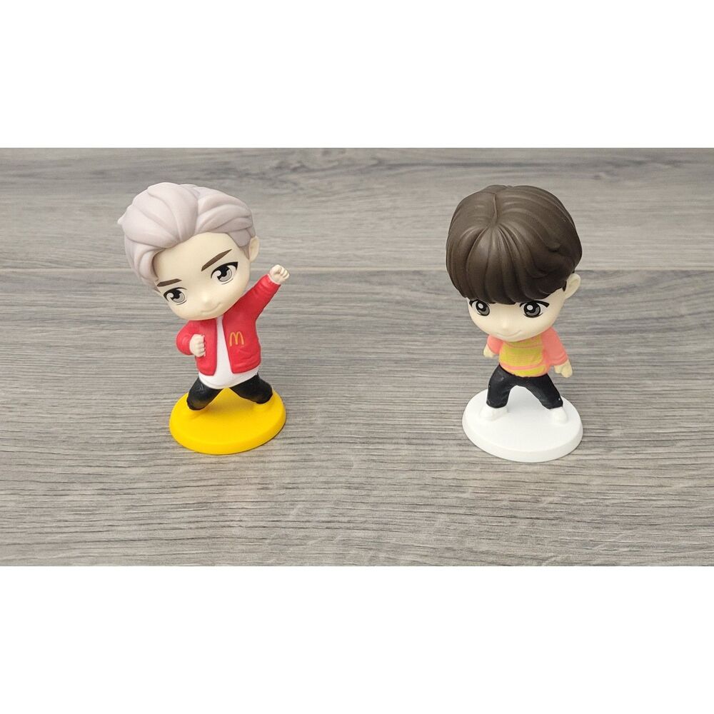 2025 McDonalds Set of 2 TinyTAN BTS Happy Meal Toy Figures RM and Suga No Box
